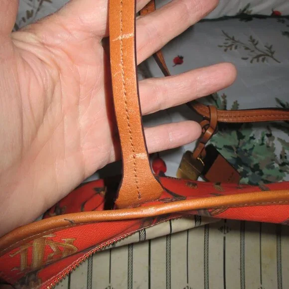 Ralph Lauren orange print  Equestrian classic tote - Picture 5 of 13